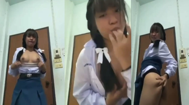 คลิปหลุด นักเรียนไทยxxx ตั้งกล้องถ่ายคลิปตัวเองยั่วเย็ด แหกหีเบ็ดช่วยตัวเองคาชุดนักเรียน ส่งให้แฟนดูเงี่ยนหีอยากโดนเย็ด